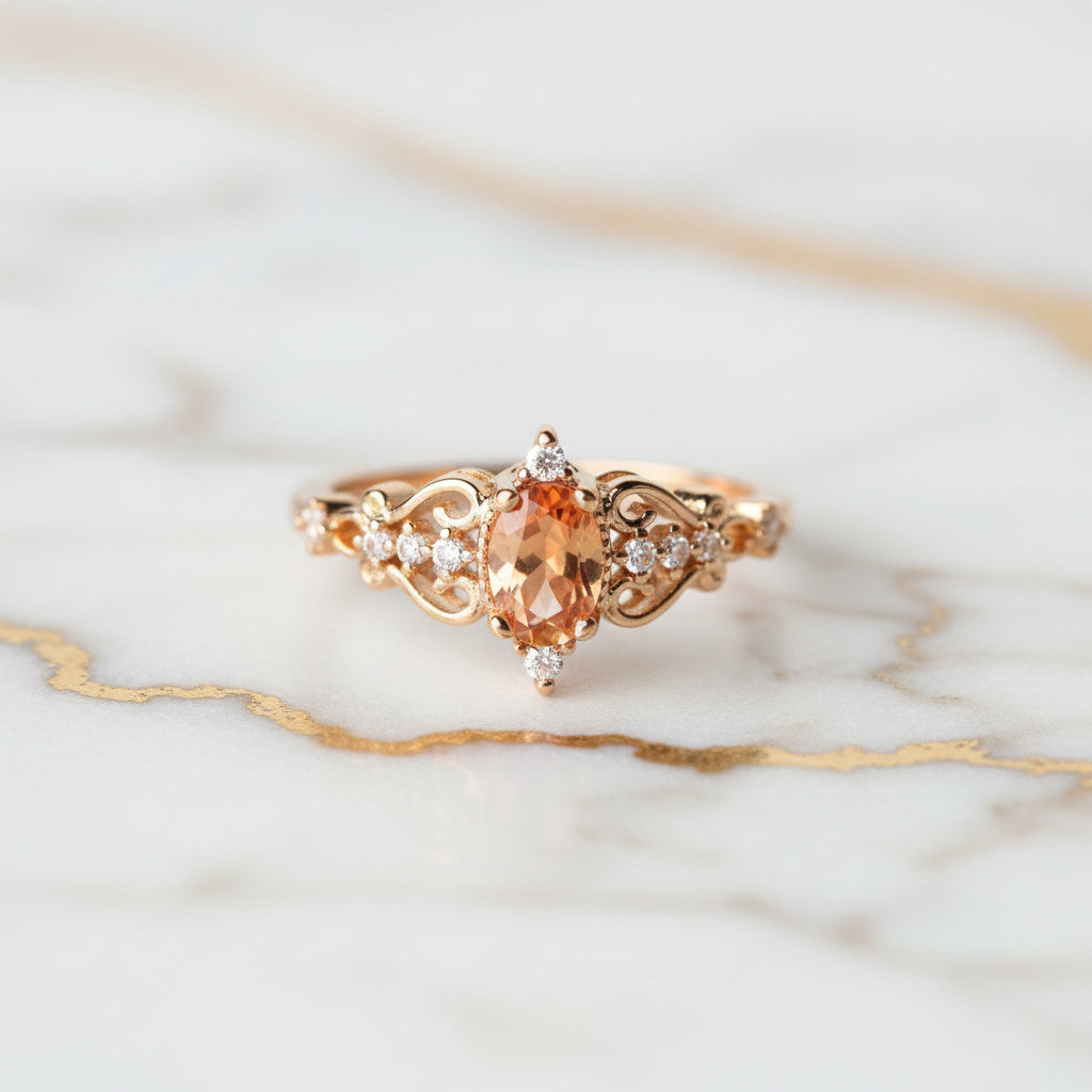 Ring mit orangem Stein – elegantes Schmuckstück für warme Akzente