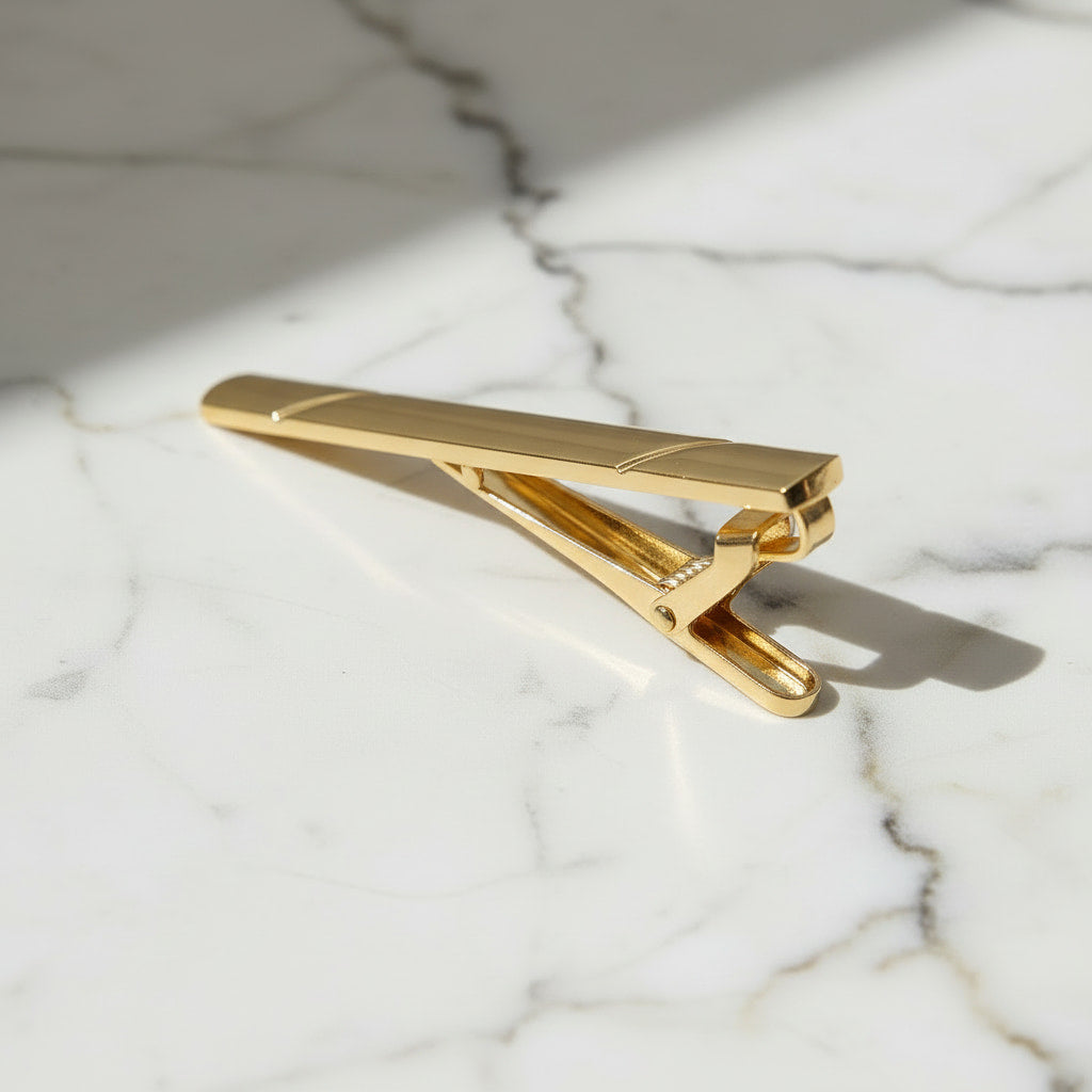 Krawattenklammer in glänzendem Gold CrystalScents