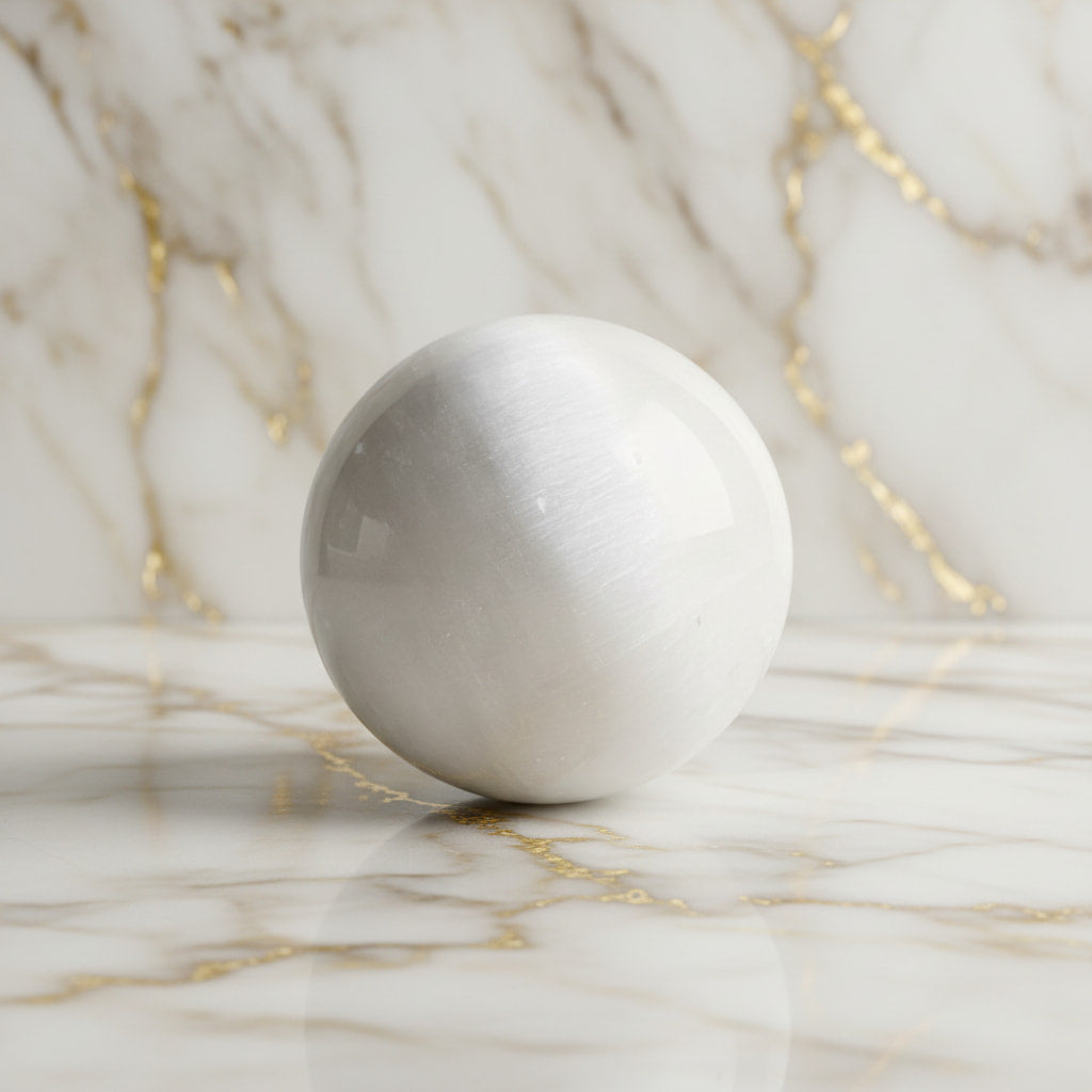 Selenit Kugel –  Klarheit & energetische Reinigung