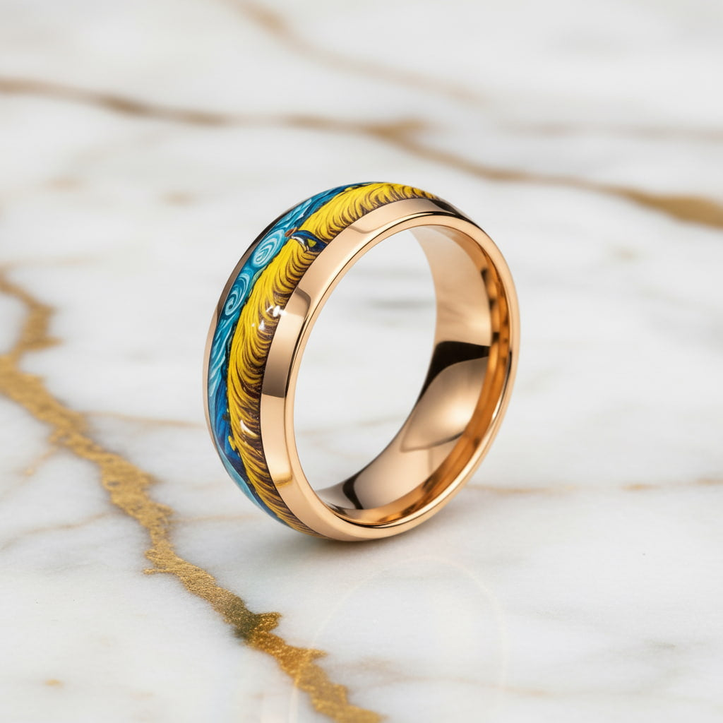 Ring mit Weizenfeld - Kunst für den Finger CrystalScents