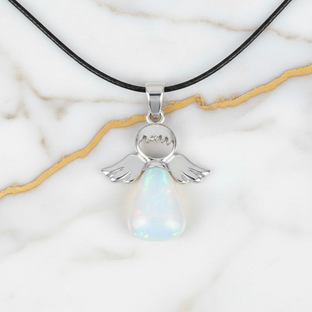 Opalit Halskette - Schutzengel Anhänger