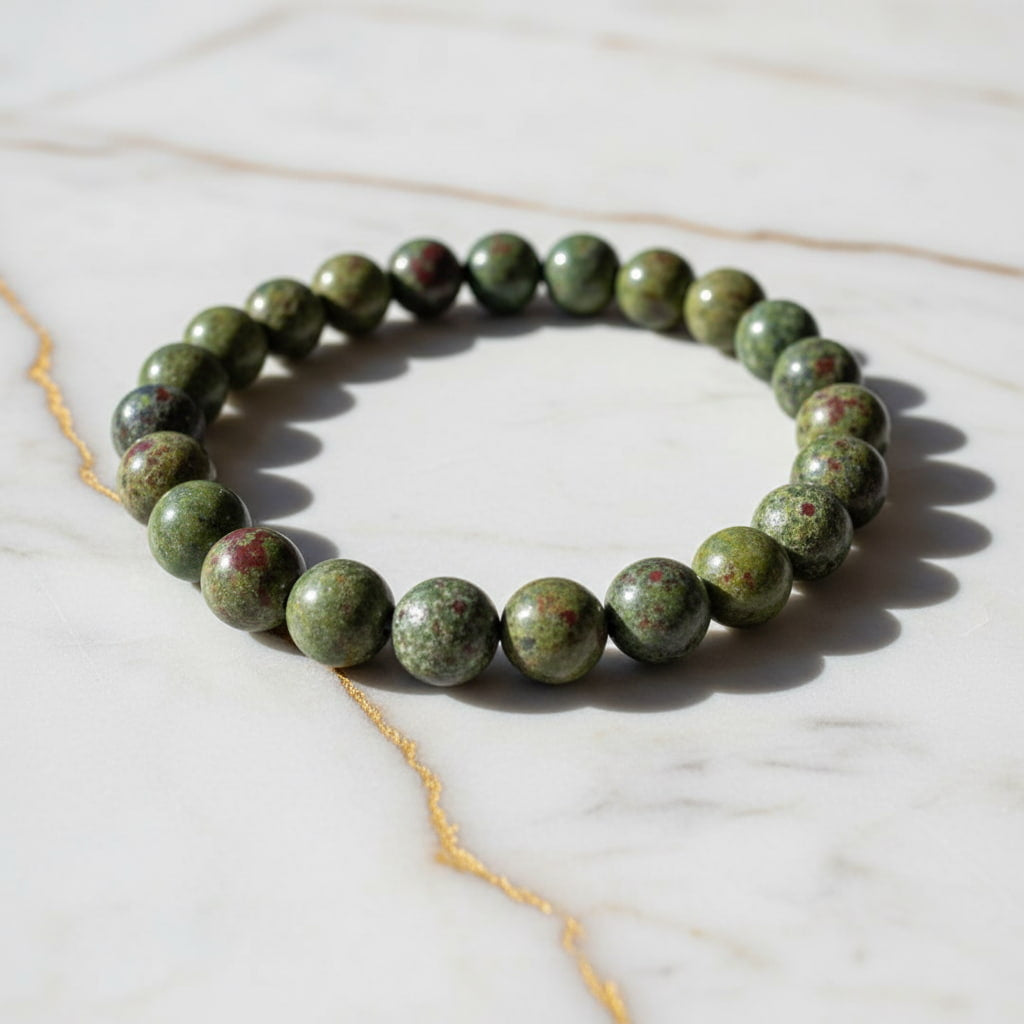 Drachenblut Jaspis Kugelarmband - Mut & Ausdauer CrystalScents
