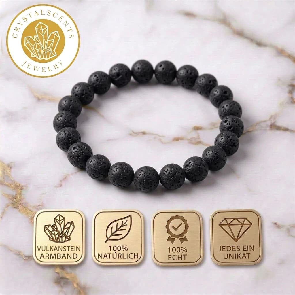 Vulkanstein Kugelarmband - Erdung & innere Stärke