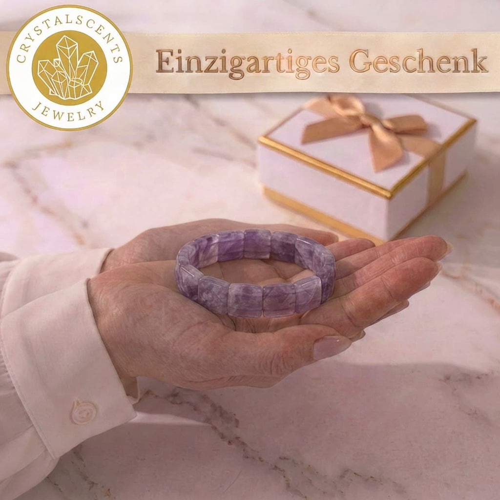 Amethyst Armband – quadratische Steine, innere Ruhe & Geschenk