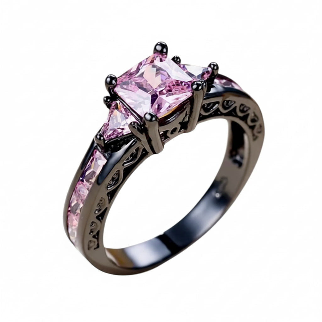 Ring in Silber mit rosa Steinen CrystalScents