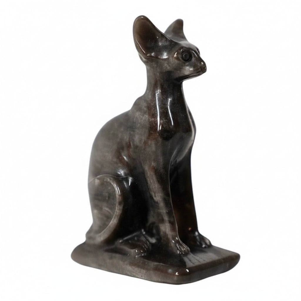 Obsidian Katze – Silber Schimmer CrystalScents
