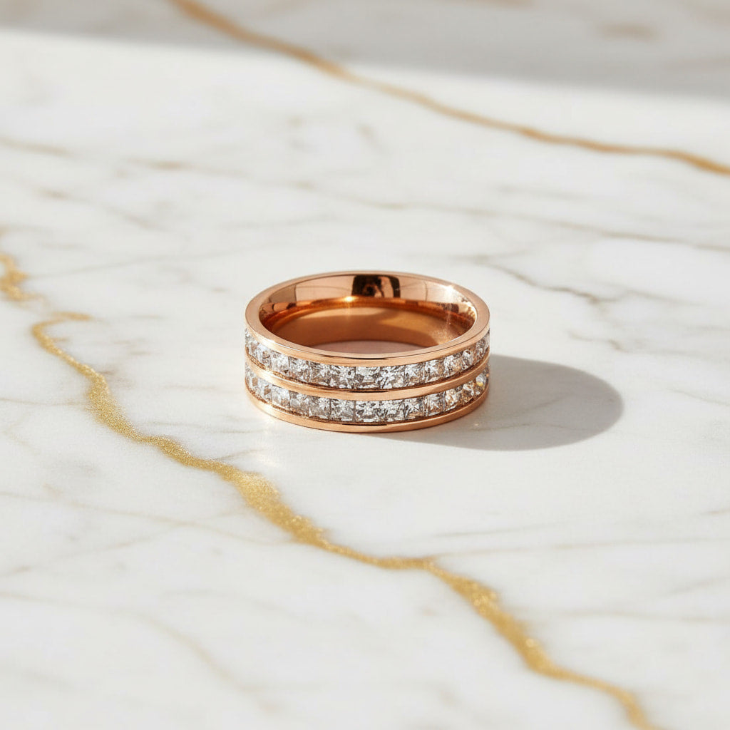 Ring Roségold – mit zwei Strassreihen CrystalScents