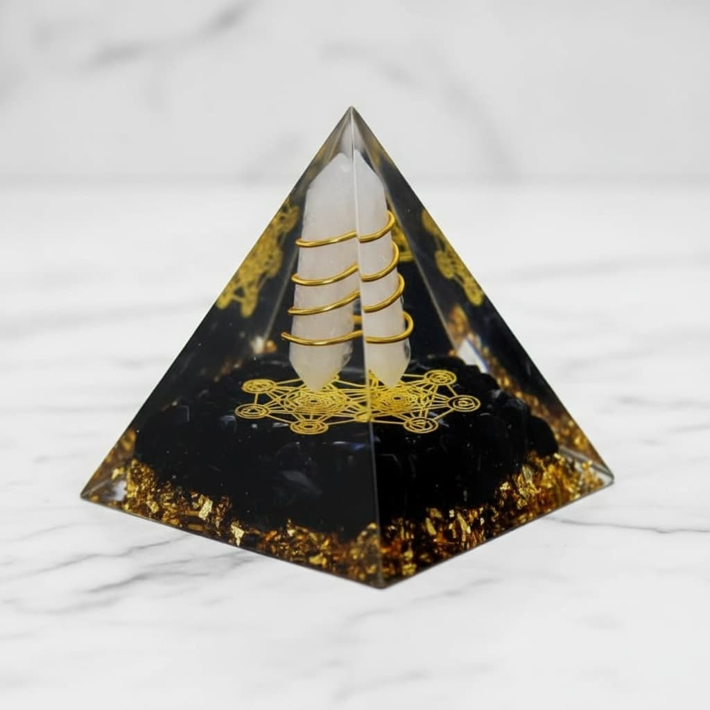 Orgonit Pyramide Obsidian - Doppelender CrystalScents