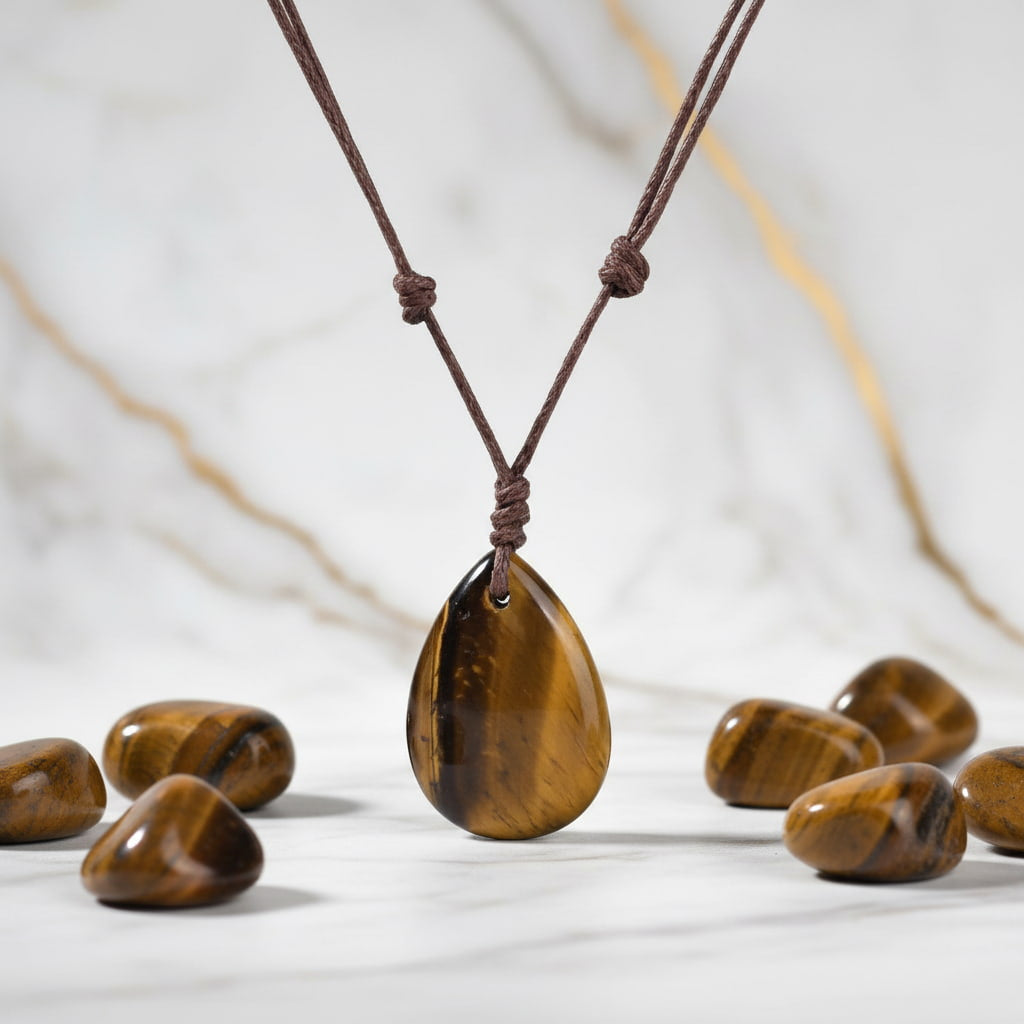 Tigerauge Halskette – Tropfenförmig JETZT sichern CrystalScents