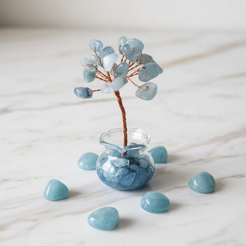Mini Aquamarin Baum – Leichtigkeit & Natur CrystalScents