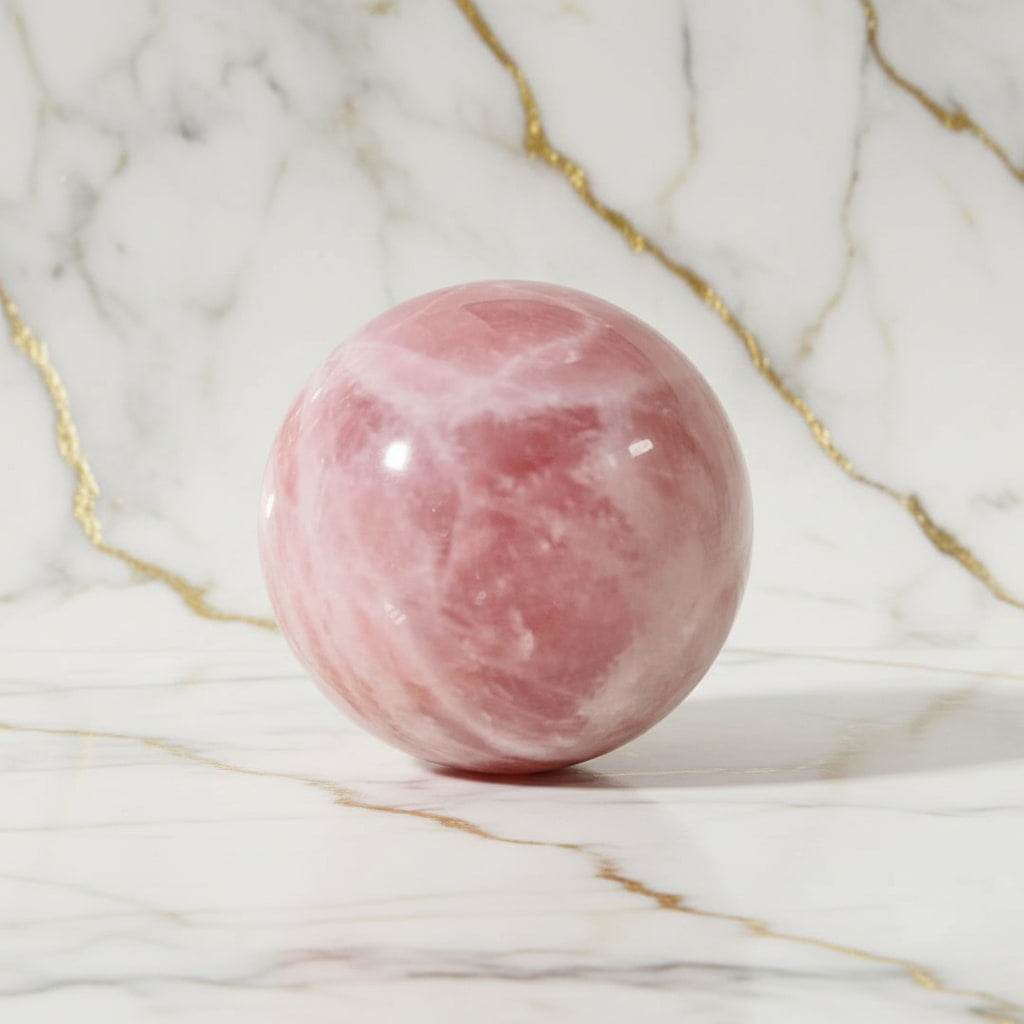 Große Rosenquarz Kugel – Liebe & Herzensenergie CrystalScents