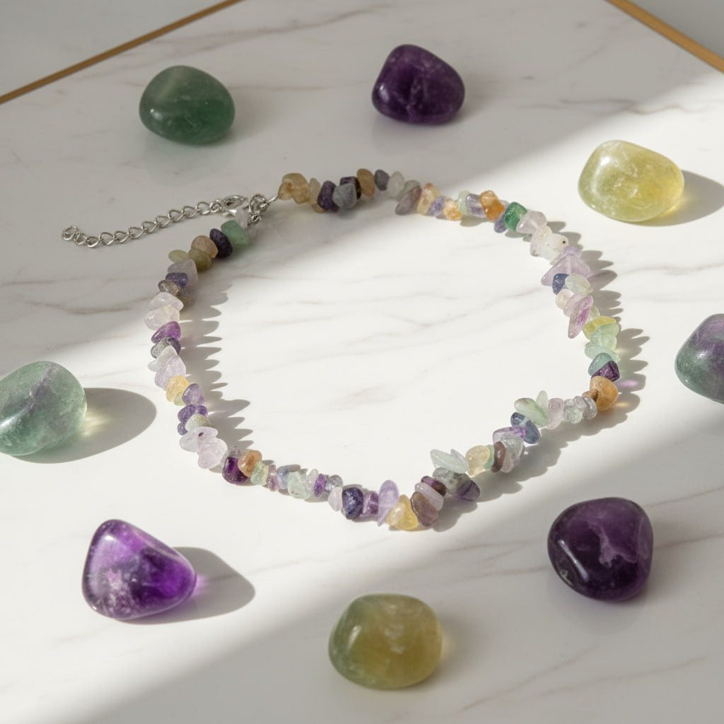 Fluorit Splitter Halskette - Fokus & Inspiration