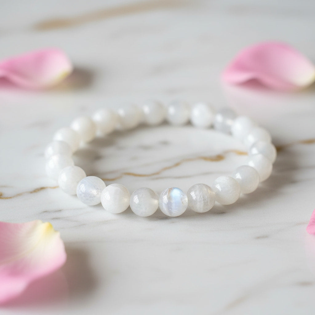 Mondstein Kugelarmband - Magisches Mondlicht CrystalScents