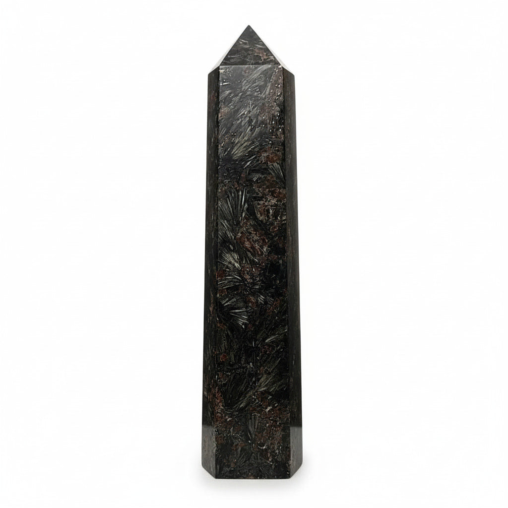 Astrophyllit Granat Obelisk – Naturjuwel mit Struktur CrystalScents
