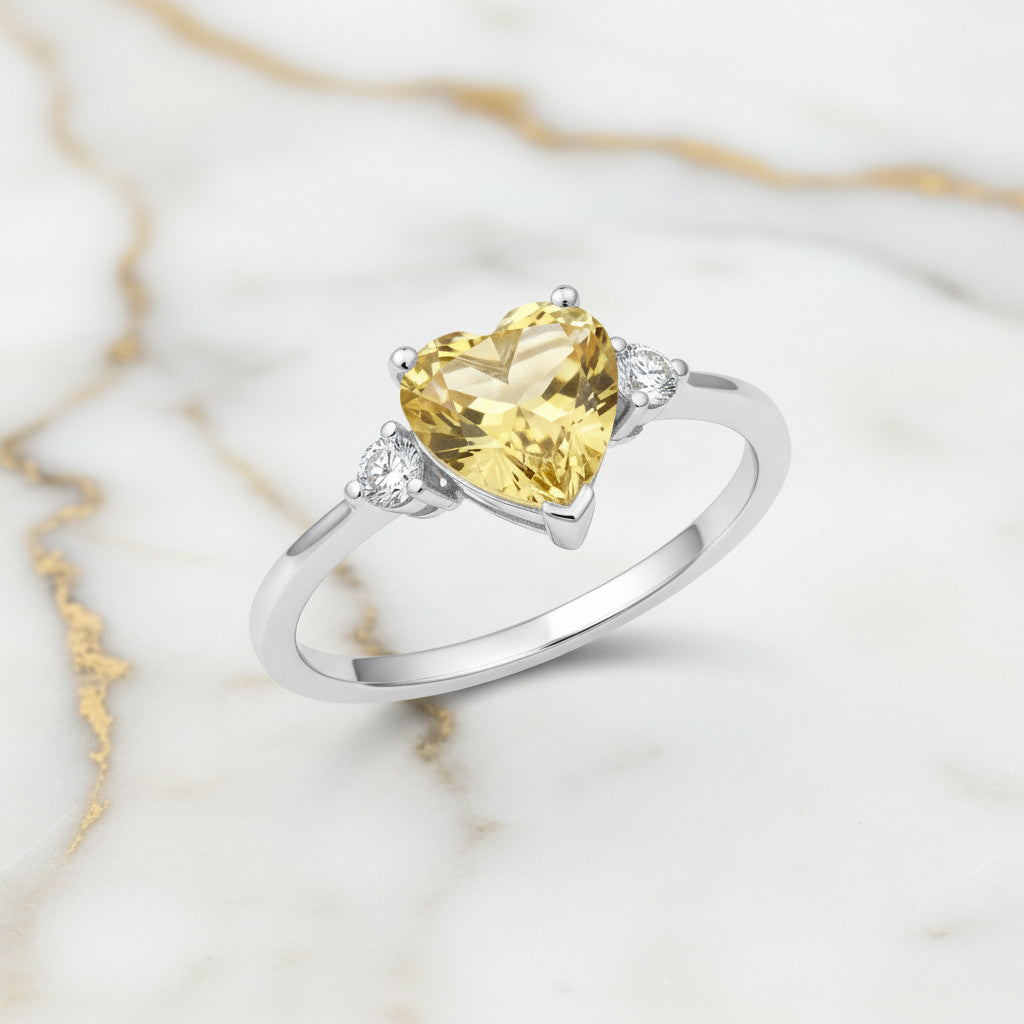 Citrin Ring - Strahlendes Herz CrystalScents
