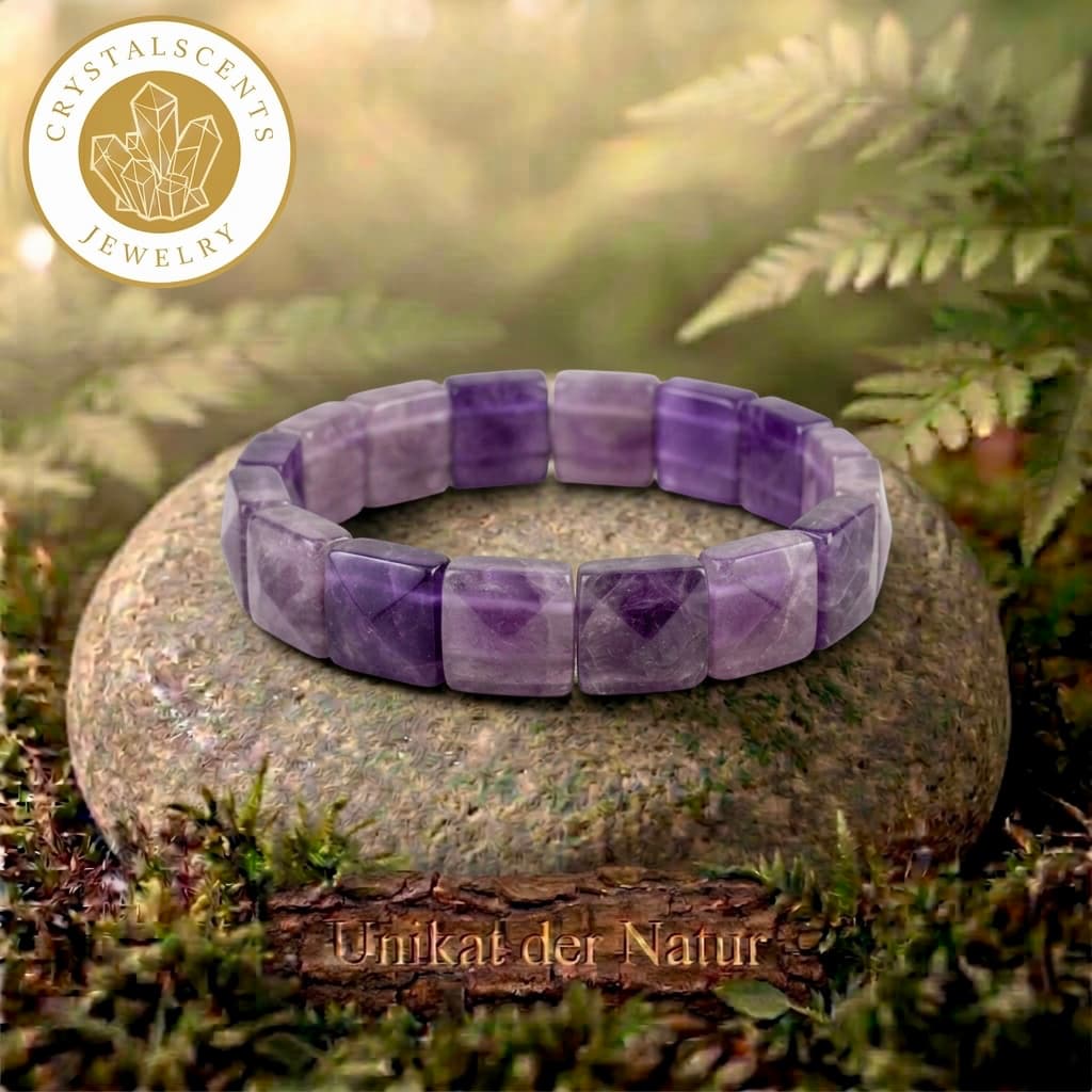 Amethyst Armband – quadratische Steine, innere Ruhe & Geschenk