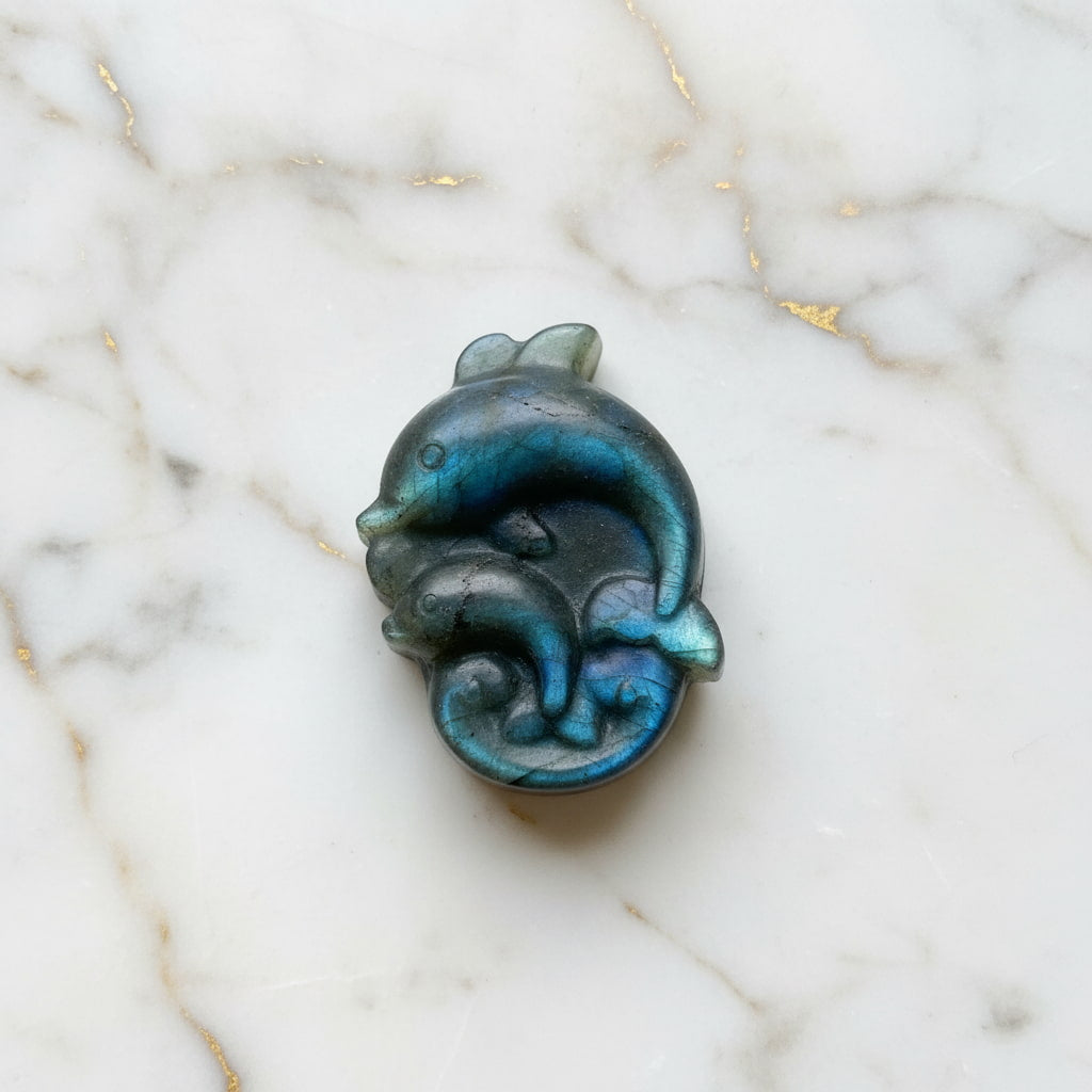 Labradorit Delfin – Schillernde Naturfigur