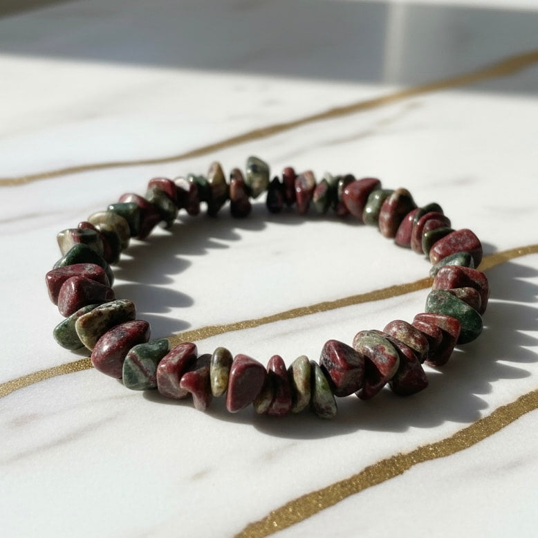 Drachenblut Jaspis Splitterarmband – Kraft & Stärke