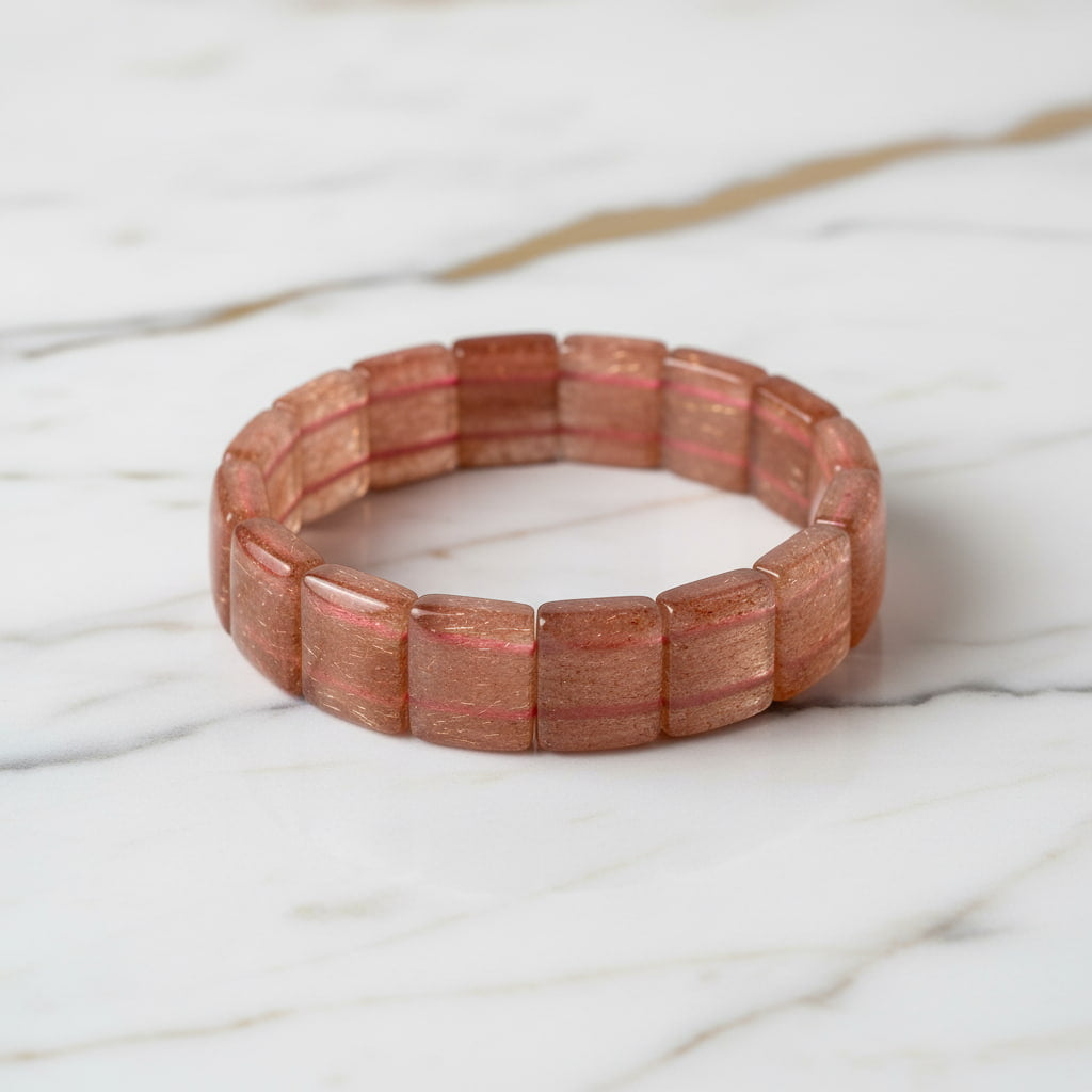Erdbeerquarz Armband - Herzensfreude & Wohlbefinden CrystalScents