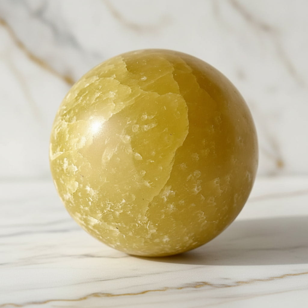 Große Calcit Kugel - Zitronengelber Akzent CrystalScents
