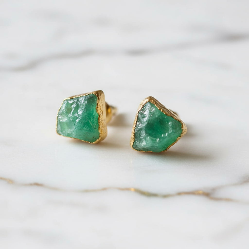 Quarz Ohrstecker Gold Edelstein Schmuck Naturstein CrystalScents