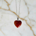 Roter Jaspis Halskette - Facettiertes Herz CrystalScents