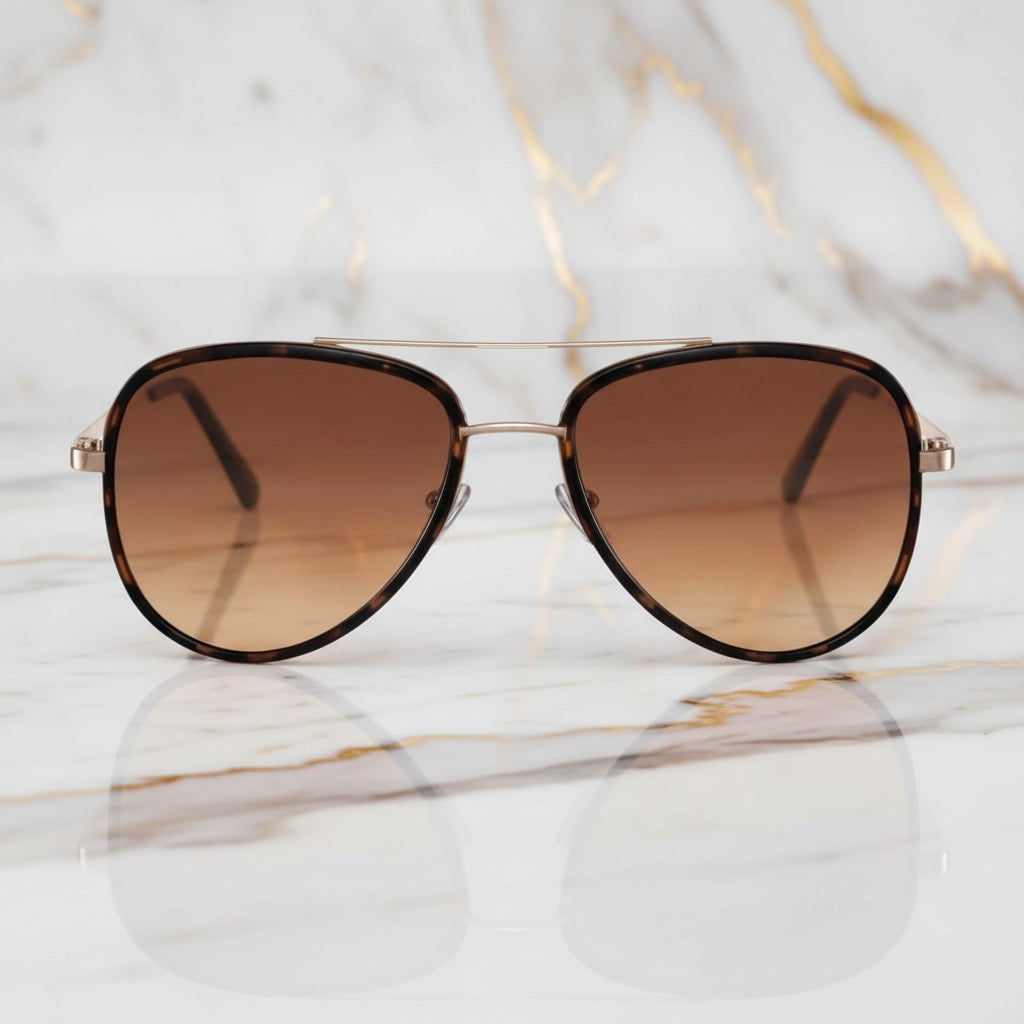 Sonnenbrille – Braun mit stylischem Steg CrystalScents
