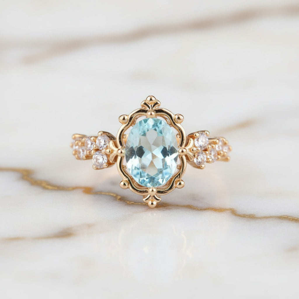 Ring gold mit hellblauem Highlight CrystalScents