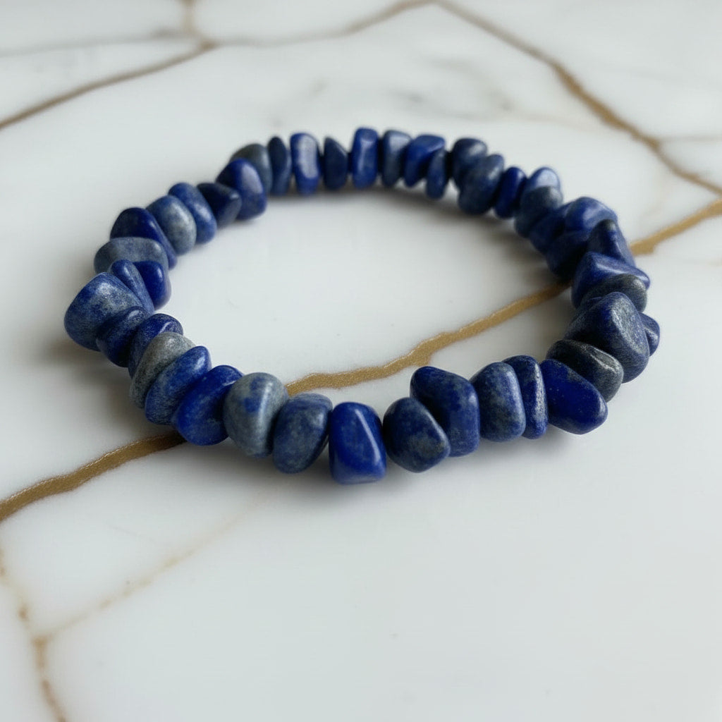 Lapislazuli Splitterarmband – Fokus & Klarheit CrystalScents