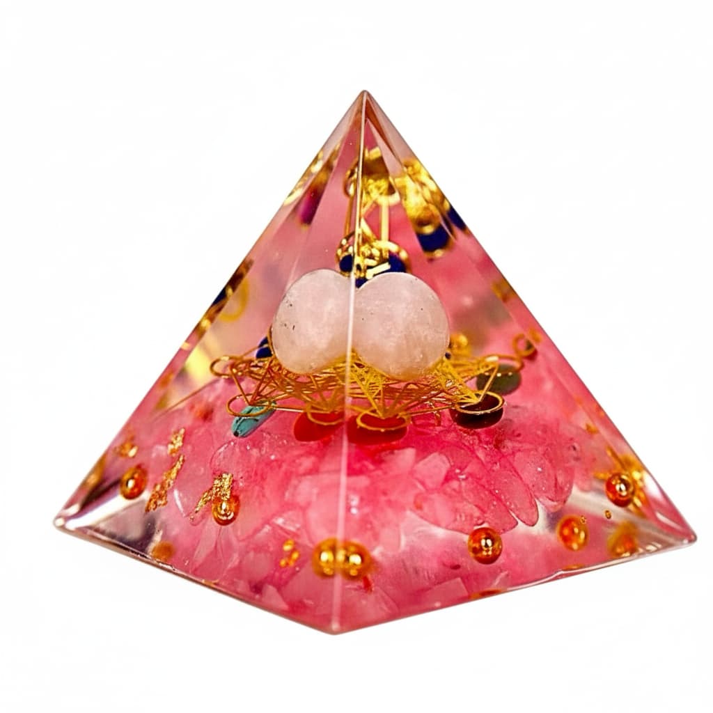 Rosenquarz Orgonit Pyramide - Harmonische Energie CrystalScents