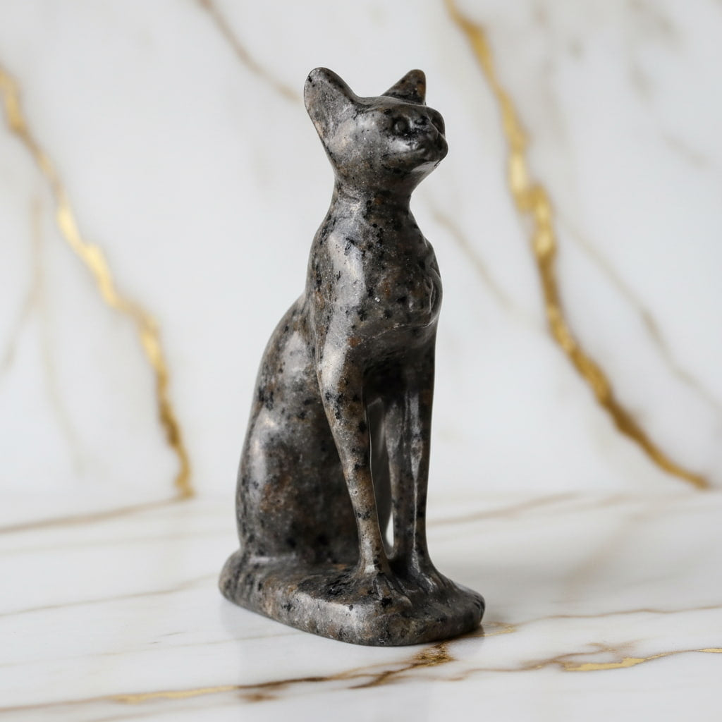 Flammenstein Katze - Skulptur mit UV-Reaktion CrystalScents