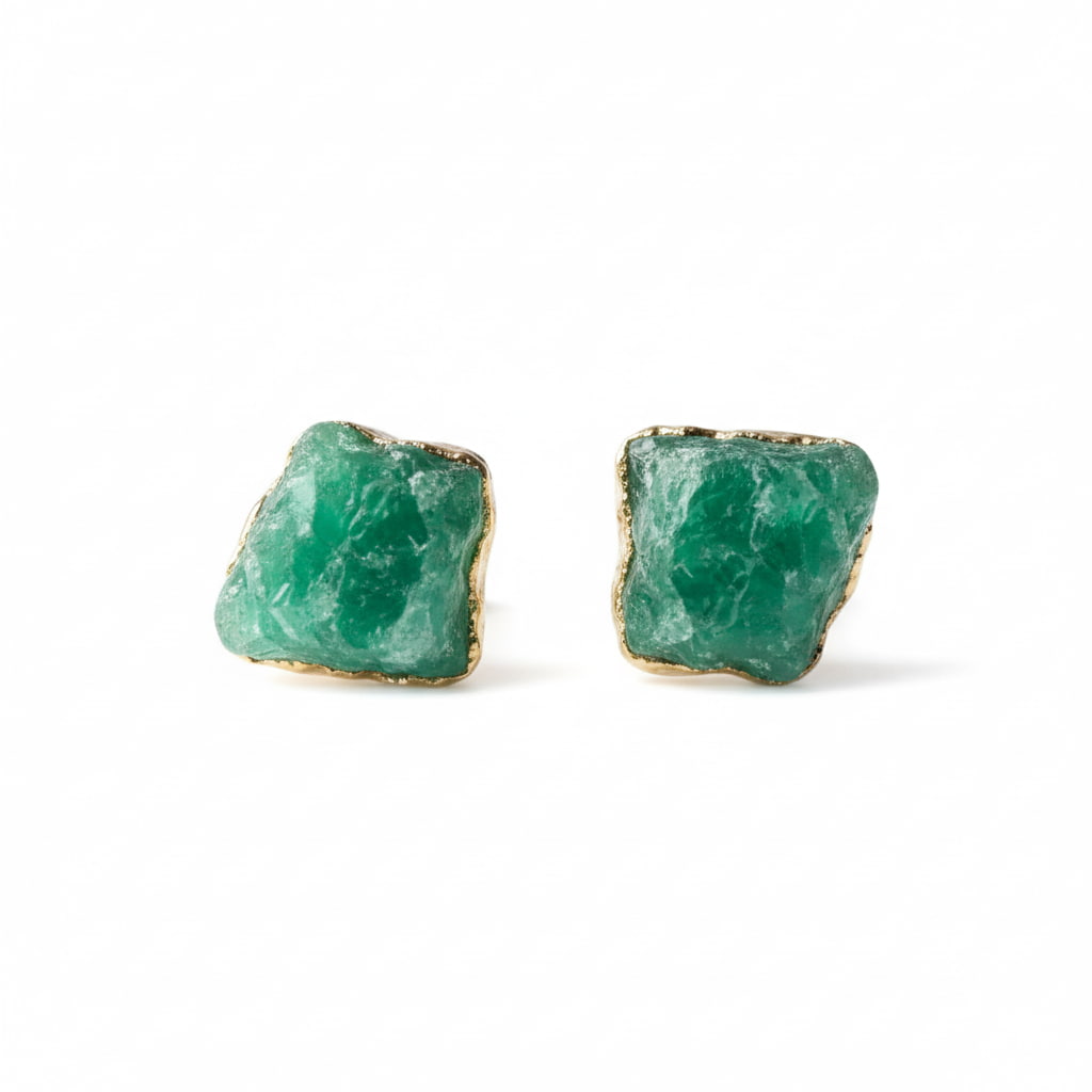 Quarz Ohrstecker Gold Edelstein Schmuck Naturstein CrystalScents