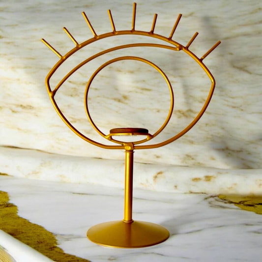 Eleganter goldener Ständer „Auge“ – perfekt für Edelsteinkugeln