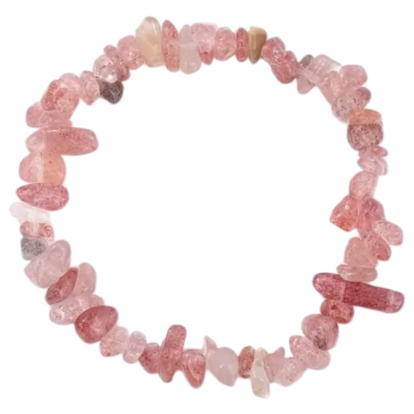 Armband aus Erdbeerquarz-Splittern – Strahlendes Accessoire für Freude und innere Leichtigkeit