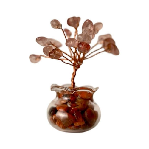 Mini Erdbeerquarz Baum in Topf - Für mehr positive Energie