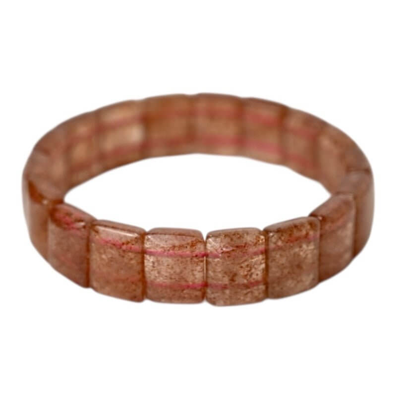 Breites Erdbeerquarz Armband – Strahlende Energie für Herzensfreude und Wohlbefinden