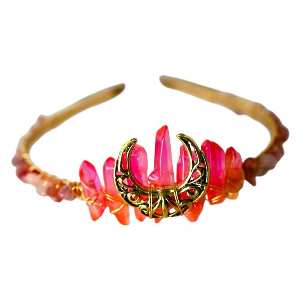 Wunderschöne Erdbeerquarz-Tiara