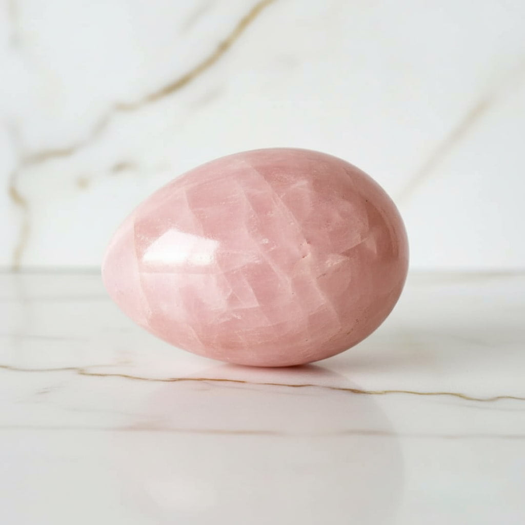 Rosenquarz Ei – Herz & Harmonie