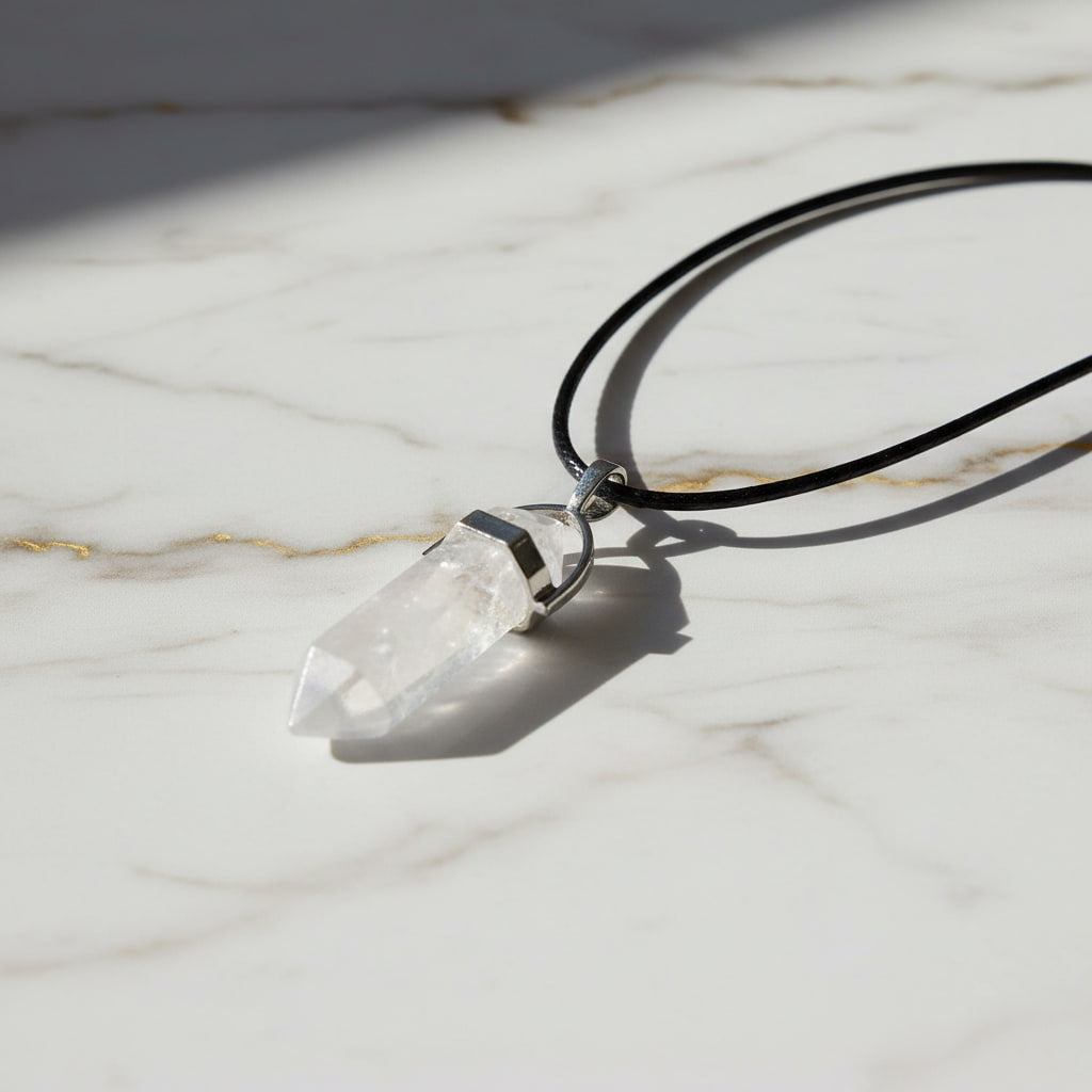 Bergkristall Halskette - Doppelender