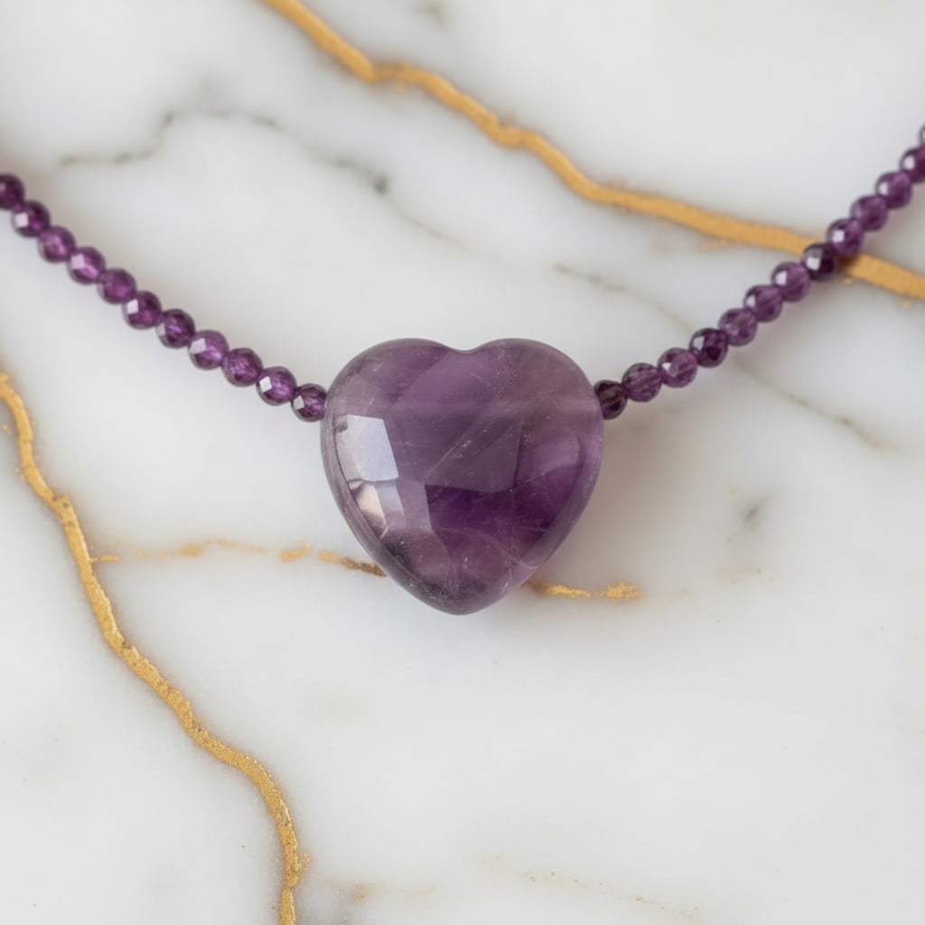 Amethyst Herz Halskette – Inspiration, Liebe & Harmonie CrystalScents