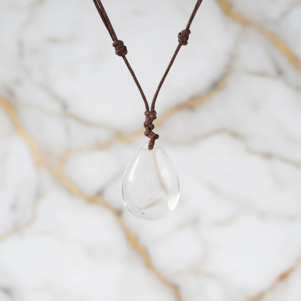 Bergkristall Halskette - Tropfenförmiger Anhänger