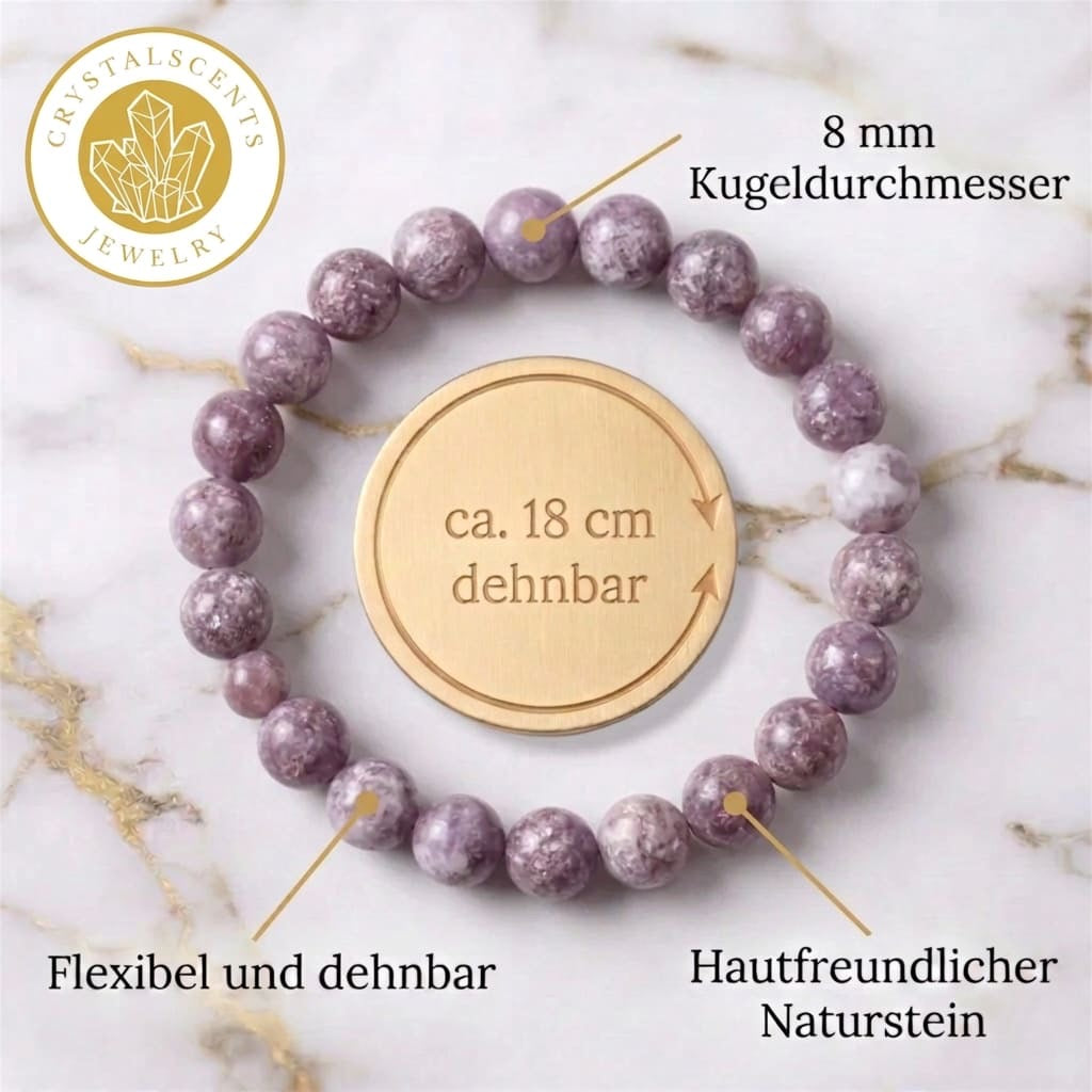 Lepidolith Kugelarmband - Entspannung & emotionale Balance