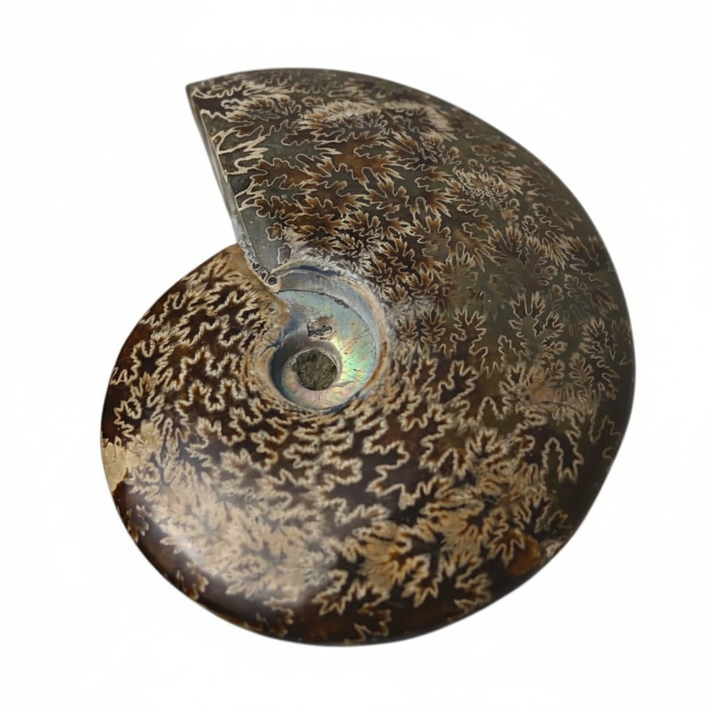 Ammonit mit Halterung - Fossiles Highlight