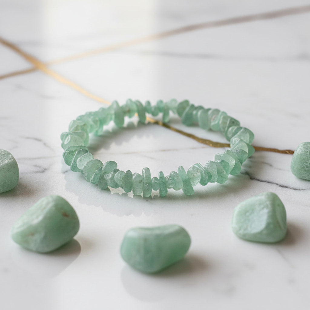 Aventurin Splitterarmband – Optimismus & positive Energiea CrystalScents