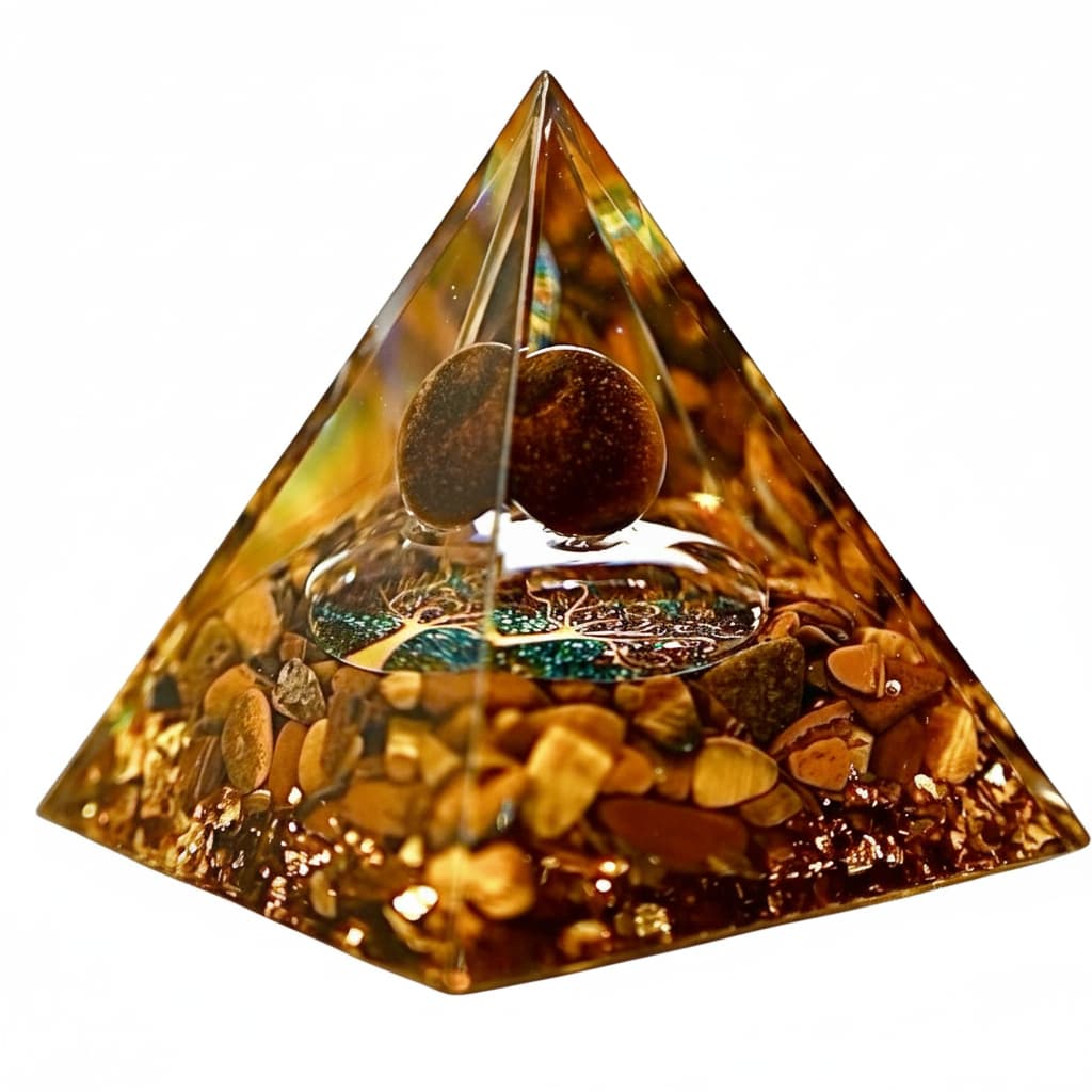 Tigerauge Orgonit Pyramide - Stabilität & Schutz