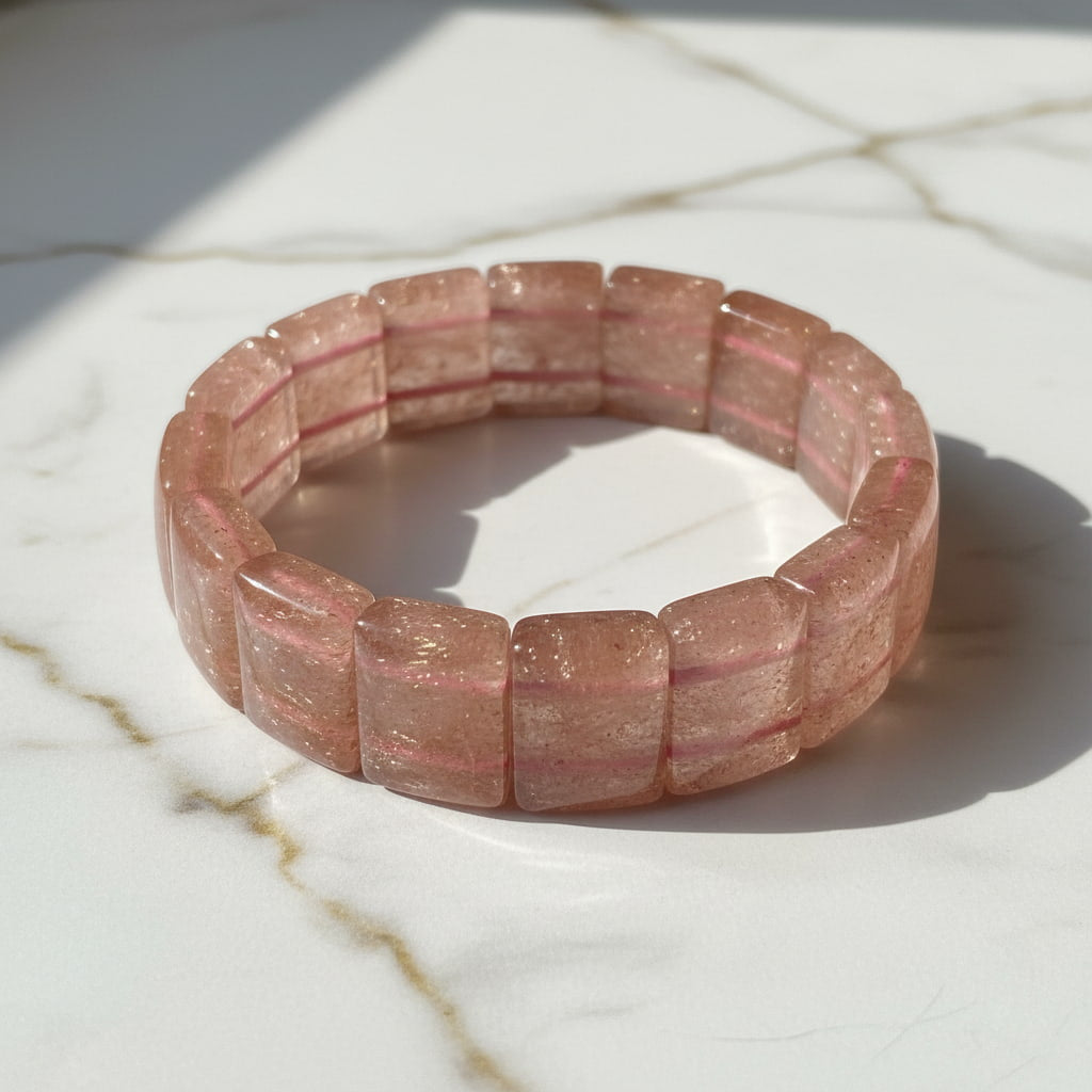Erdbeerquarz Armband - Herzensfreude & Wohlbefinden