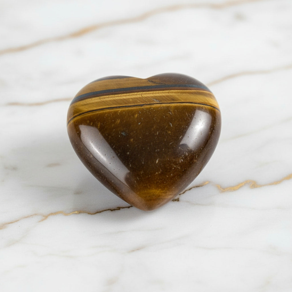 Mini Tigerauge Herz - Schimmernder Talisman CrystalScents