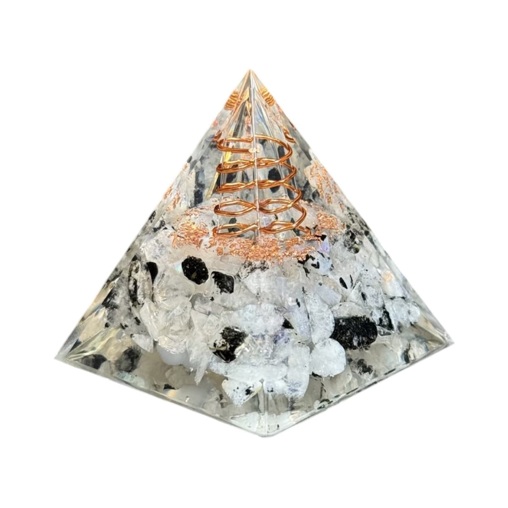 Mondstein Orgonit Pyramide - Schimmerndes Highlights CrystalScents