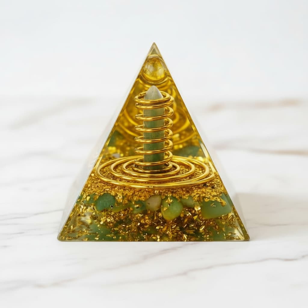 Orgonit Pyramide - Aventurin mit Kupferspiralen