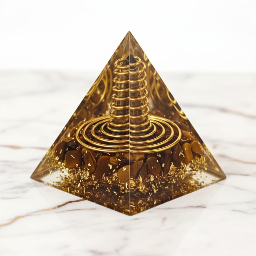 Orgonit Pyramide Tigerauge – Fokus JETZT sichern CrystalScents